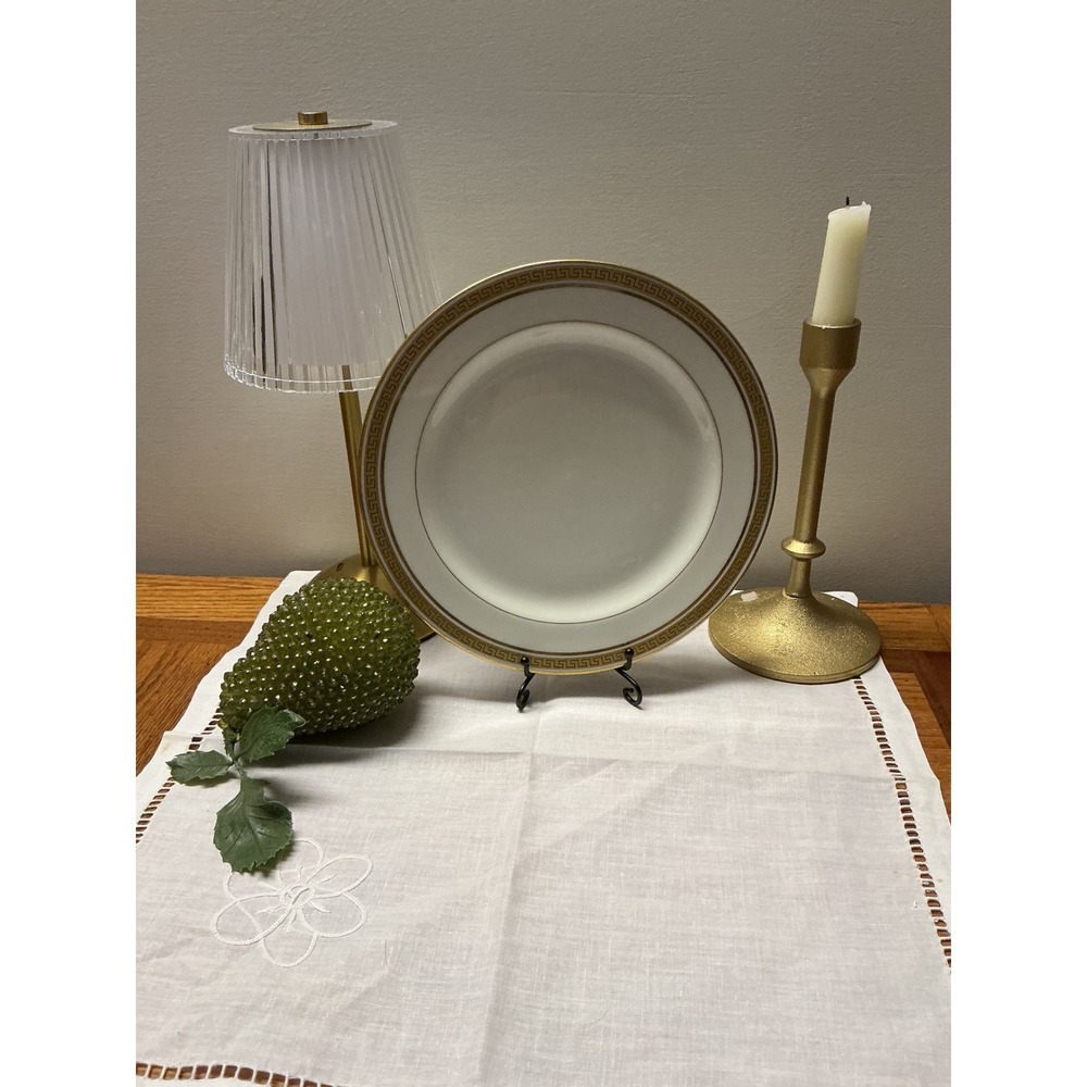 Jean Pouyat Limoges France Athena Gold Greek Key Porcelain Bread‎ Butter Plate